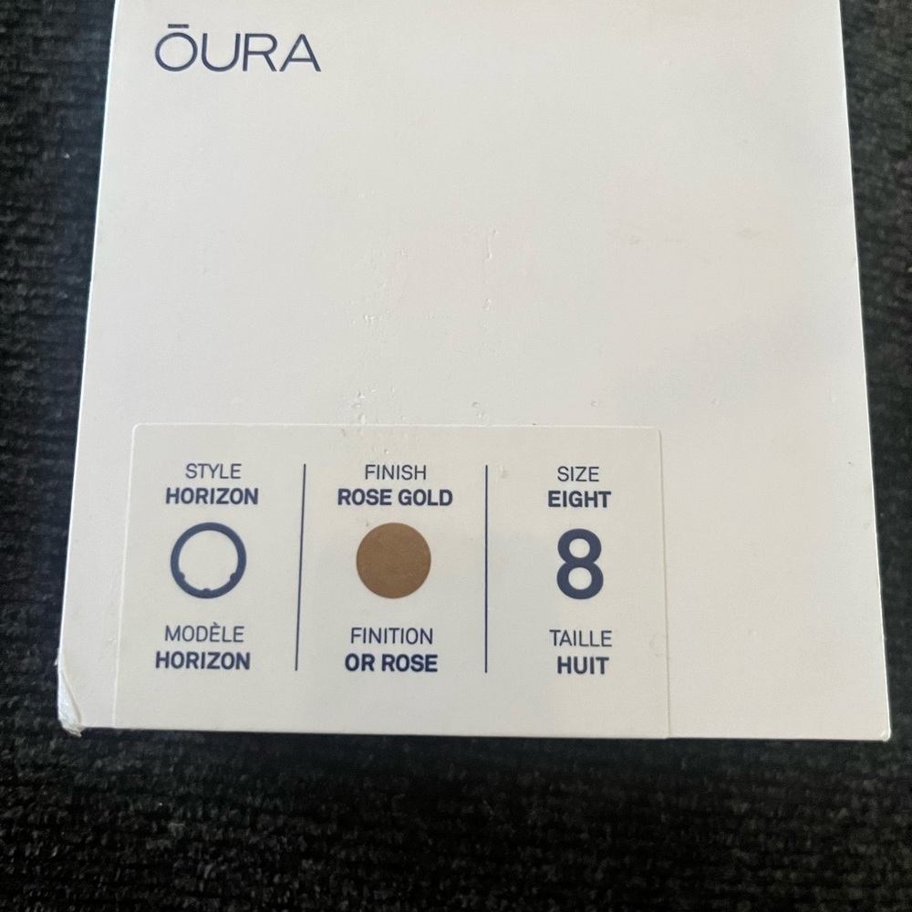 Brand new Oura ring- rose gold size 8. Brand new in sealed box.